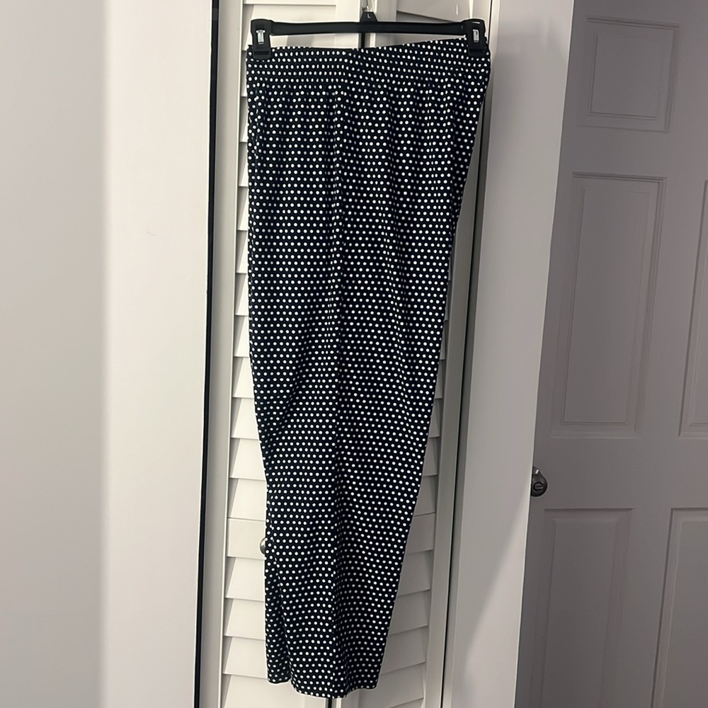 Calvin Klein Women’s Navy and White Polka Dot Pajamas Lounging Pants